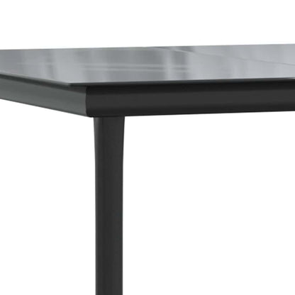 Set da Pranzo da Giardino 7 pz Nero con Cuscini in Polyrattan