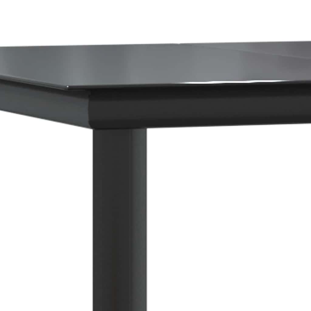 Set da Pranzo da Giardino 7 pz Nero con Cuscini in Polyrattan | homemem39