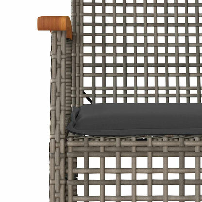 Set da Pranzo da Giardino 5 pz con Cuscini in Polyrattan Grigio | homemem39