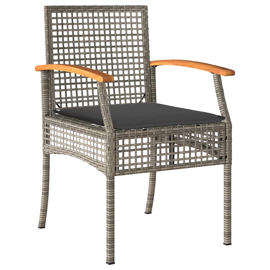Set da Pranzo da Giardino 7 pz con Cuscini in Polyrattan Grigio | homemem39