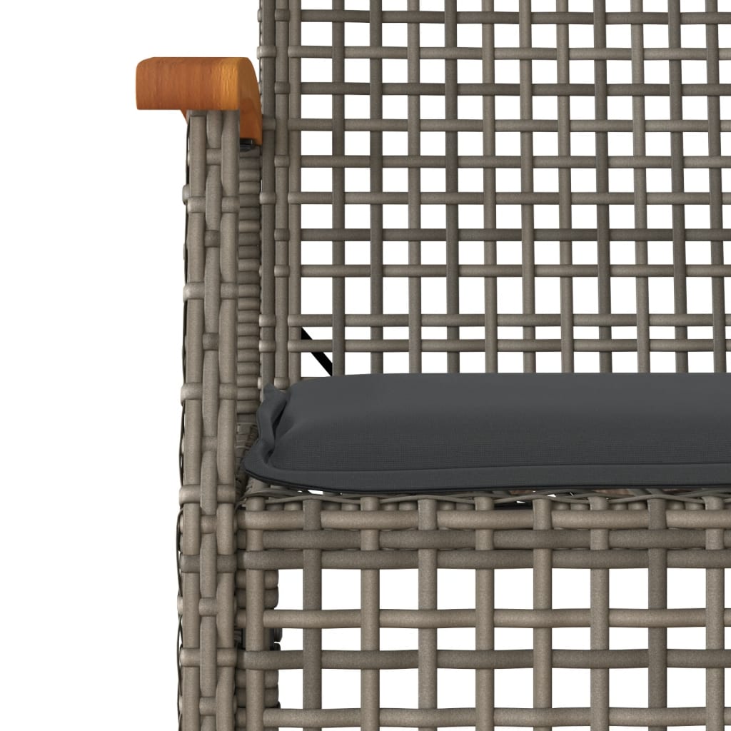 Set da Pranzo da Giardino 5 pz con Cuscini in Polyrattan Grigio - homemem39