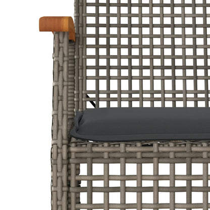 Set da Pranzo da Giardino 5 pz con Cuscini in Polyrattan Grigio - homemem39