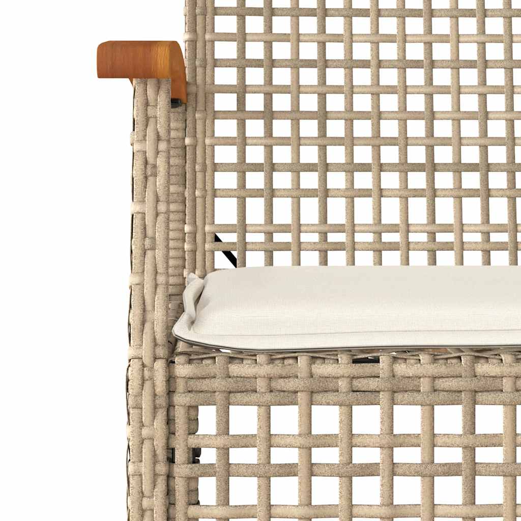 Set da Pranzo da Giardino 3 pz con Cuscini Beige in Polyrattan | homemem39