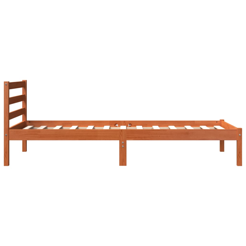 Letto senza Materasso Marrone Cera 90x190 cm in Legno di Pino | homemem39