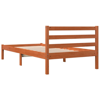 Letto senza Materasso Marrone Cera 90x190 cm in Legno di Pino | homemem39