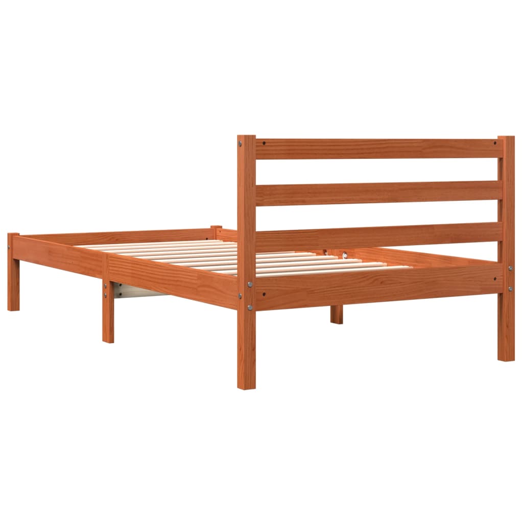 Letto senza Materasso Marrone Cera 90x190 cm in Legno di Pino - homemem39