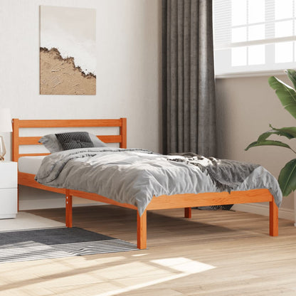 Letto senza Materasso Marrone Cera 90x190 cm in Legno di Pino | homemem39