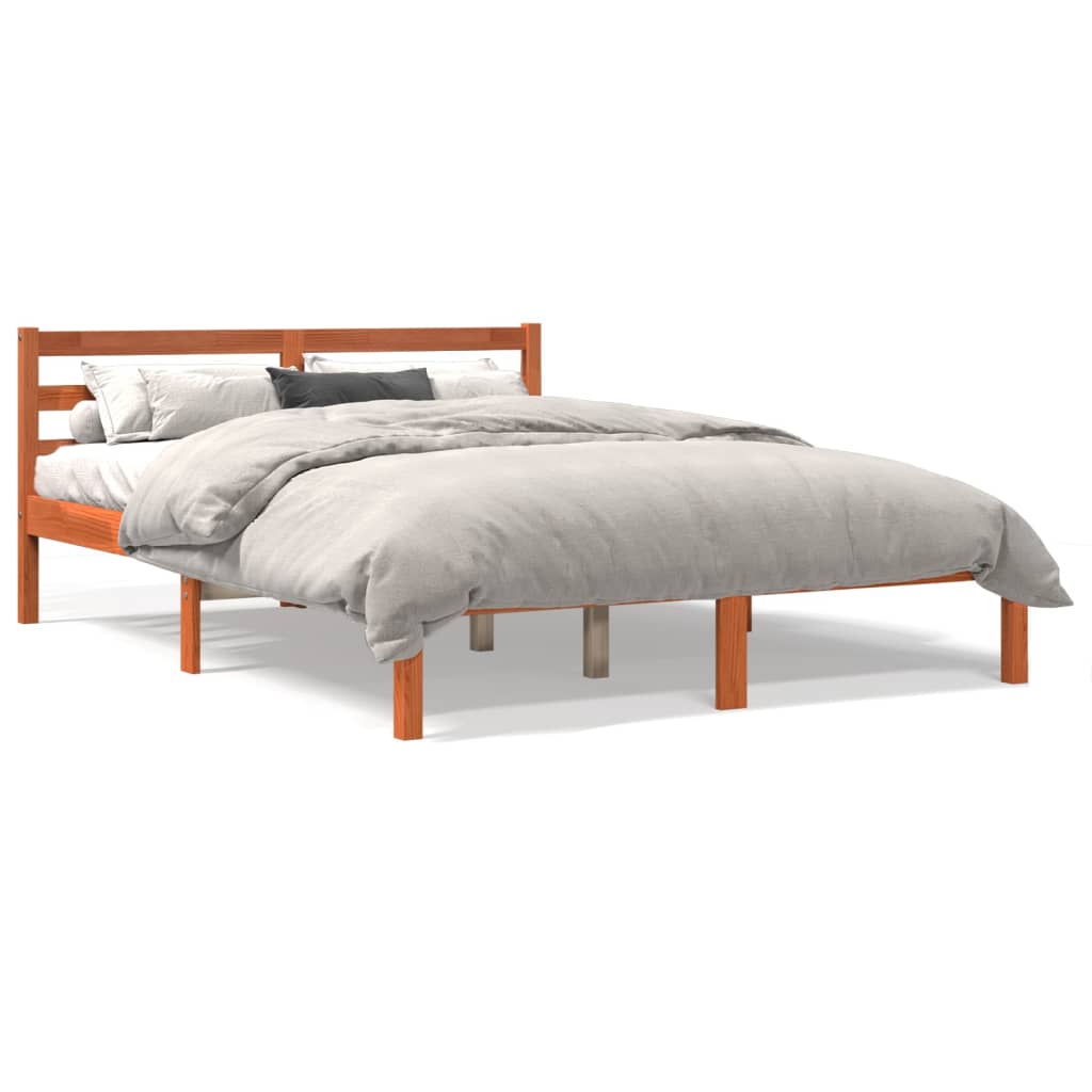 Letto senza Materasso Marrone Cera 120x190 cm in Legno di Pino | homemem39
