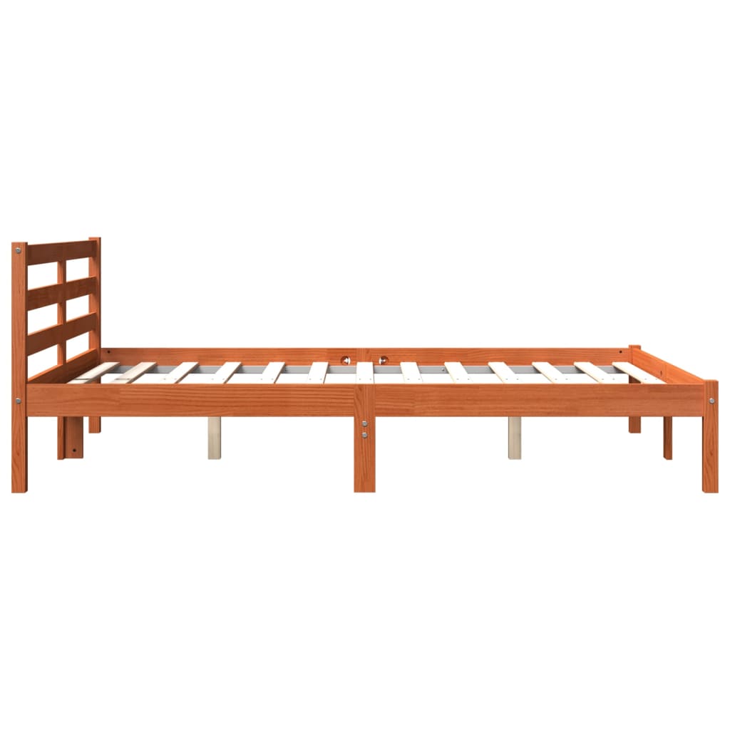 Letto senza Materasso Marrone Cera 120x190 cm in Legno di Pino | homemem39