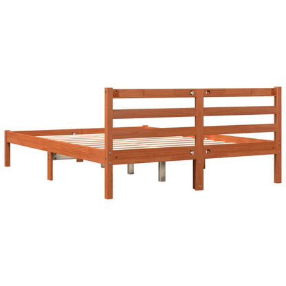 Letto senza Materasso Marrone Cera 135x190 cm in Legno di Pino - homemem39