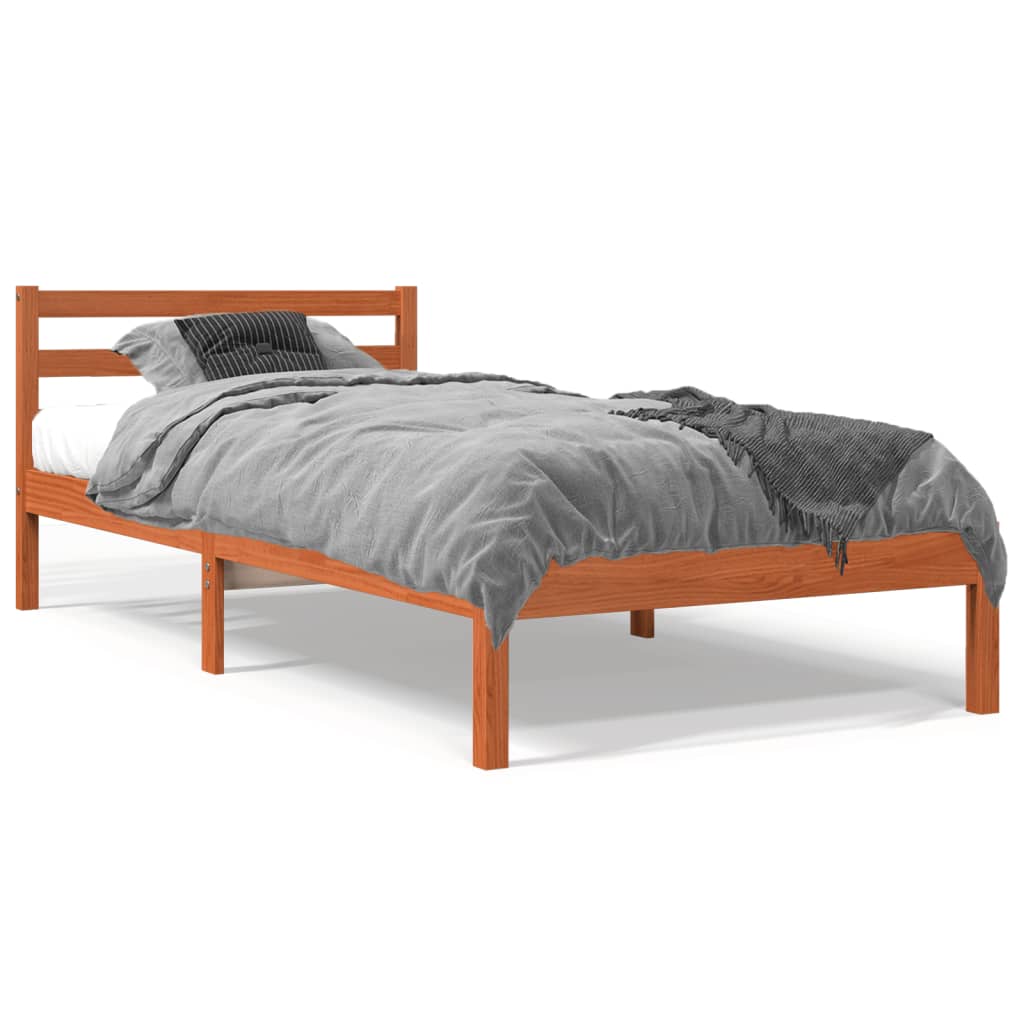 Letto senza Materasso Marrone Cera 90x200 cm Legno di Pino - homemem39