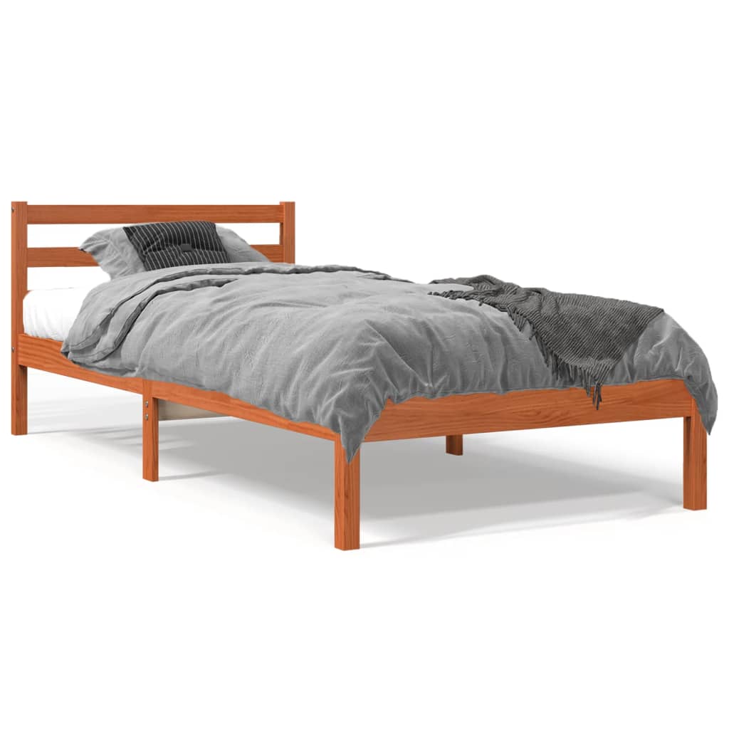 Letto senza Materasso Marrone Cera 100x200 cm in Legno di Pino - homemem39