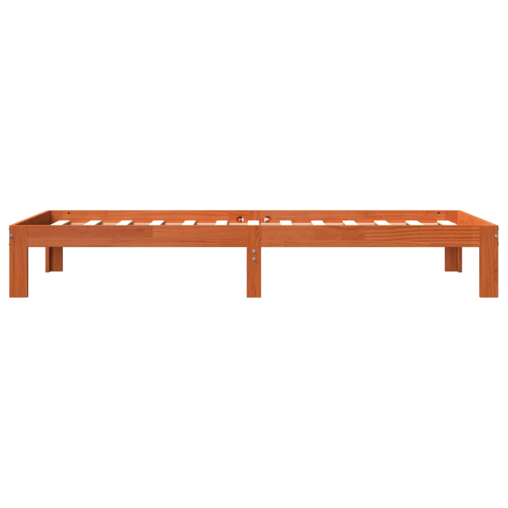 Letto senza Materasso Marrone Cera 75x190 cm in Legno di Pino | homemem39