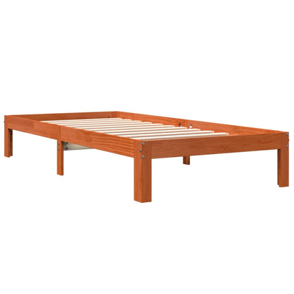 Letto senza Materasso Marrone Cera 90x190 cm in Legno di Pino | homemem39