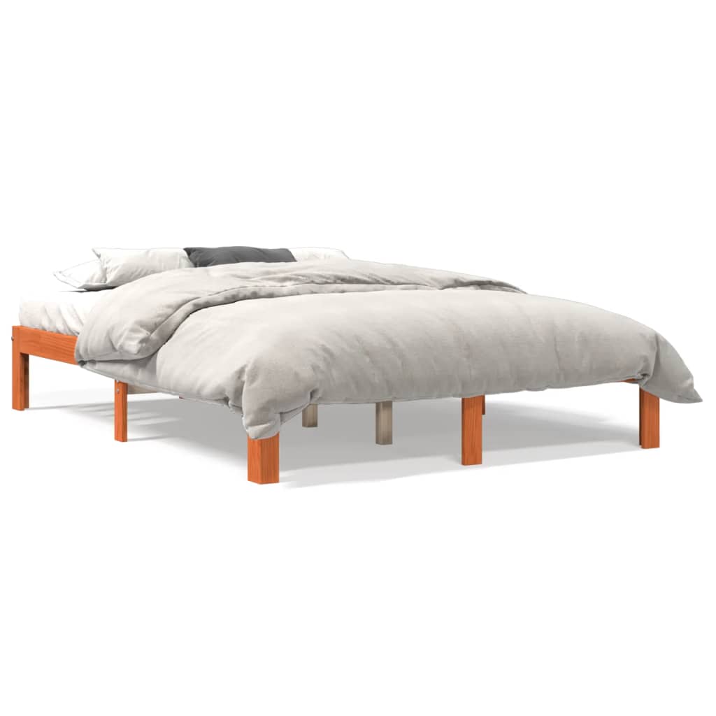 Letto senza Materasso Marrone Cera 120x190 cm in Legno di Pino - homemem39