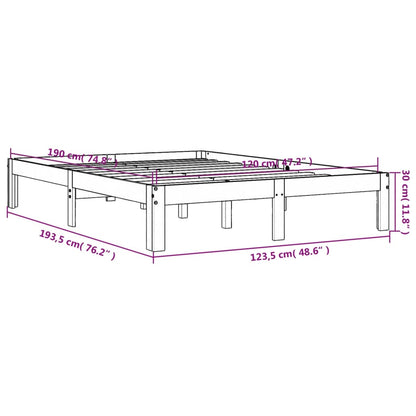 Letto senza Materasso Marrone Cera 120x190 cm in Legno di Pino | homemem39