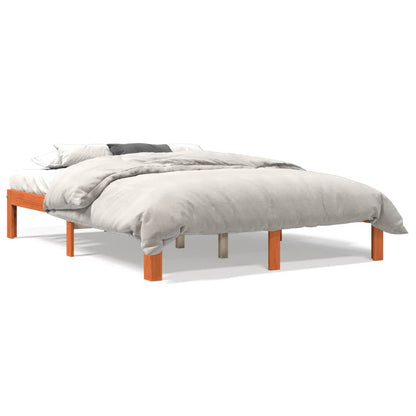 Letto senza Materasso Marrone Cera 135x190 cm in Legno di Pino | homemem39