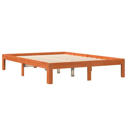 Letto senza Materasso Marrone Cera 140x190 cm in Legno di Pino | homemem39