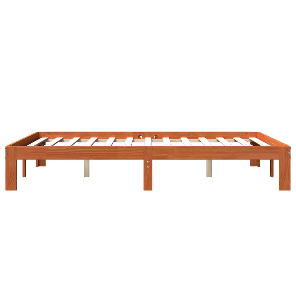 Letto senza Materasso Marrone Cera 140x190 cm in Legno di Pino | homemem39