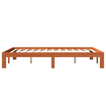 Letto senza Materasso Marrone Cera 140x190 cm in Legno di Pino | homemem39