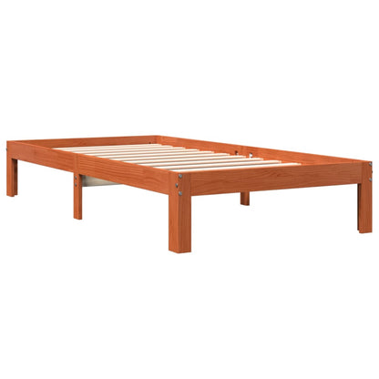 Letto senza Materasso Marrone Cera 100x200 cm in Legno di Pino | homemem39