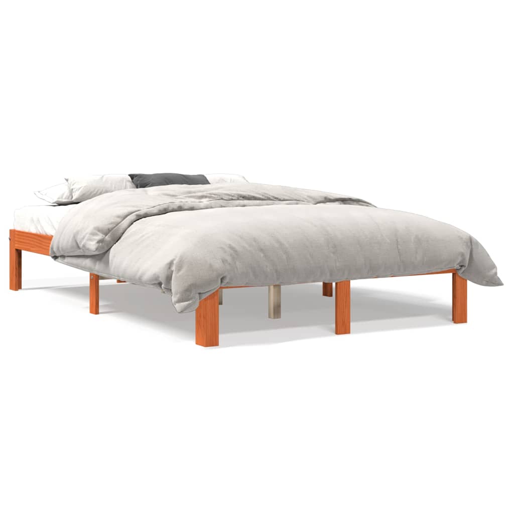 Letto senza Materasso Marrone Cera 120x200 cm in Legno di Pino - homemem39