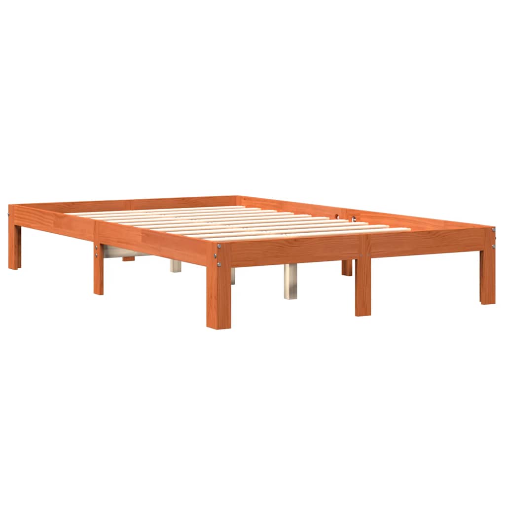 Letto senza Materasso Marrone Cera 120x200 cm in Legno di Pino - homemem39