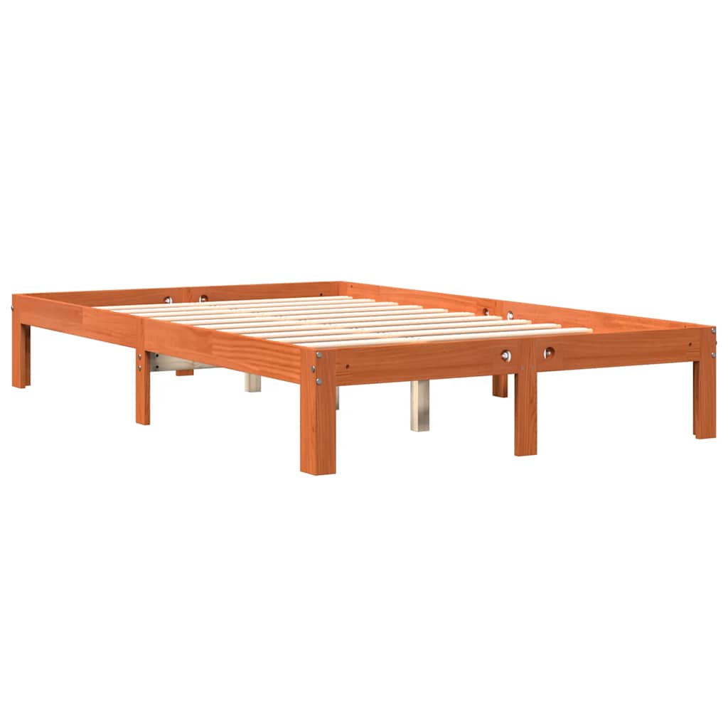 Letto senza Materasso Marrone Cera 120x200 cm in Legno di Pino - homemem39