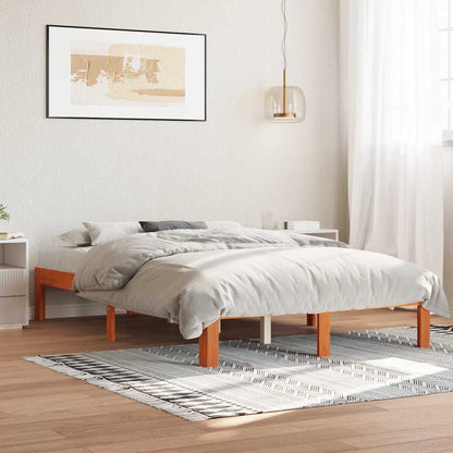 Letto senza Materasso Marrone Cera 120x200 cm in Legno di Pino - homemem39