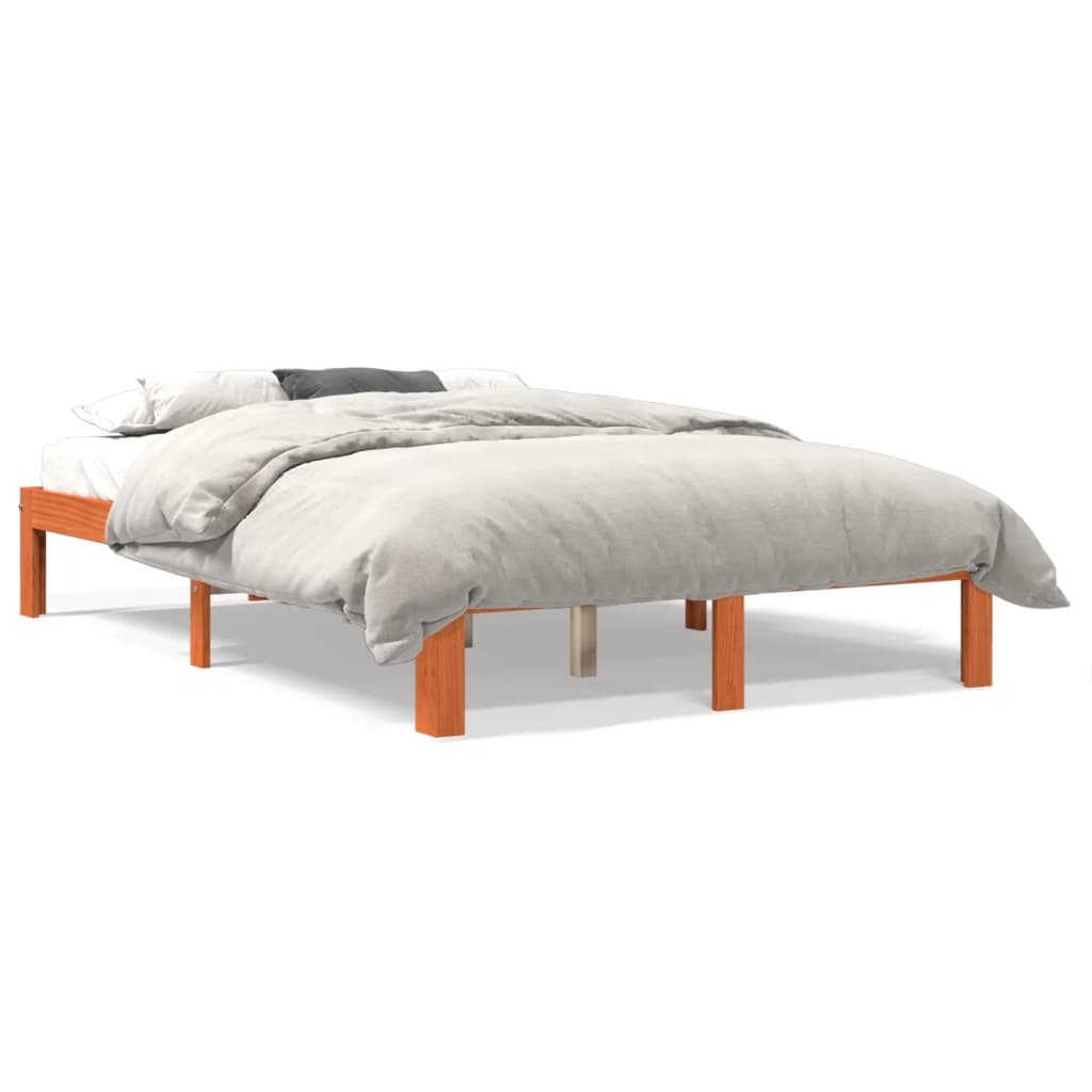 Giroletto senza Materasso Marrone Cera 140x200cm Massello Pino | homemem39