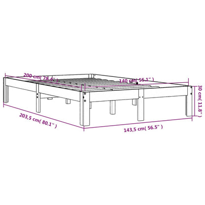 Giroletto senza Materasso Marrone Cera 140x200cm Massello Pino | homemem39