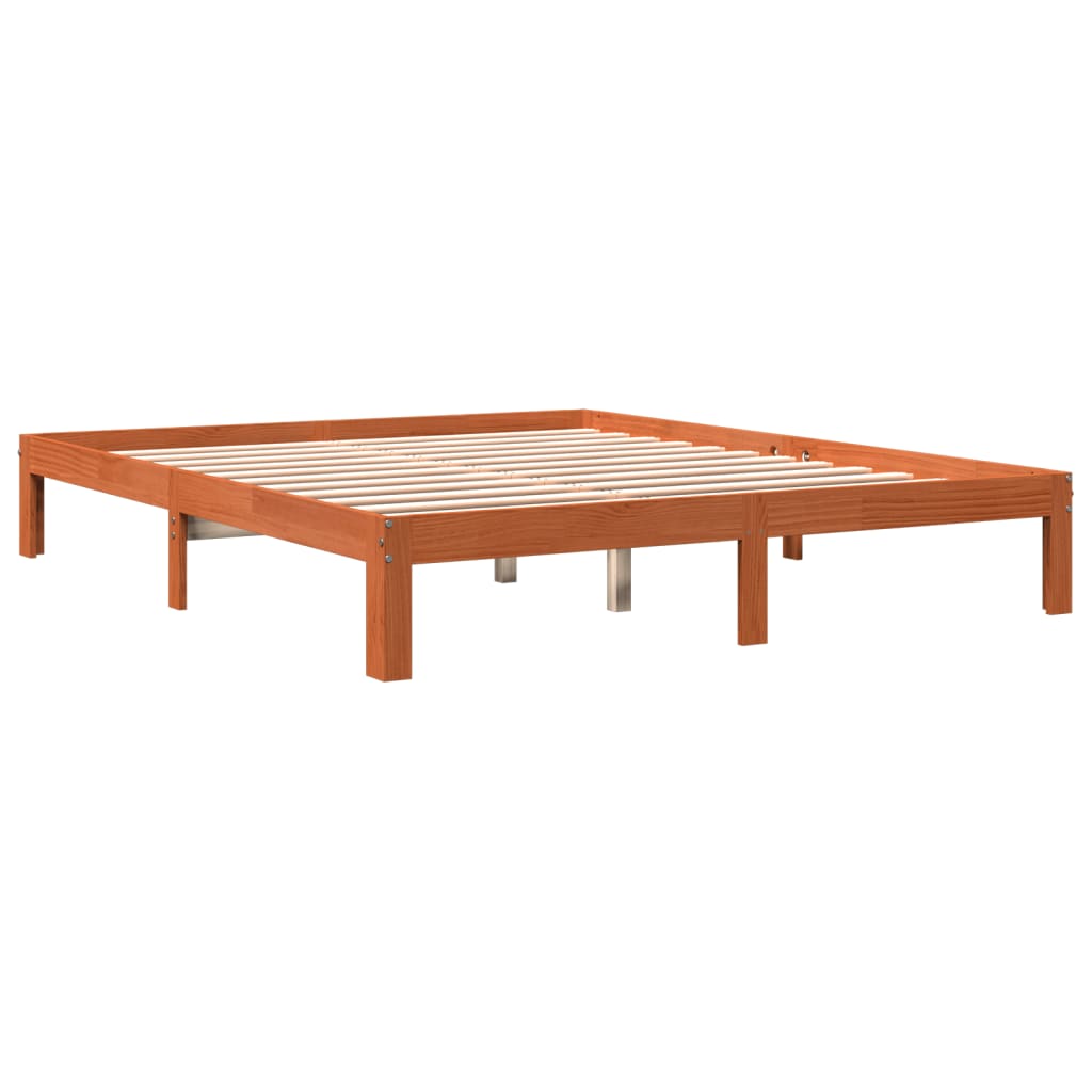 Letto senza Materasso Marrone Cera 180x200 cm in Legno di Pino - homemem39