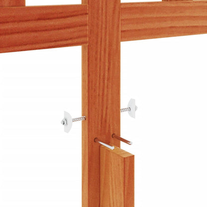 Testiera Marrone Cera 135 cm in Legno Massello di Pino - homemem39