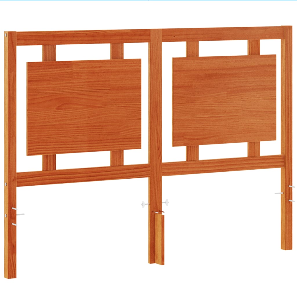 Testiera Marrone Cera 135 cm in Legno Massello di Pino - homemem39