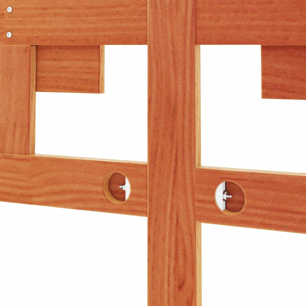 Testiera Marrone Cera 135 cm in Legno Massello di Pino - homemem39