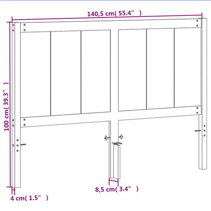 Testiera Marrone Cera 135 cm in Legno Massello di Pino - homemem39