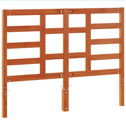 Testiera Marrone Cera 135 cm in Legno Massello di Pino - homemem39