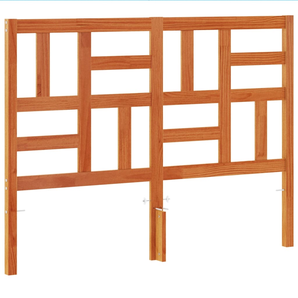 Testiera Marrone Cera 135 cm in Legno Massello di Pino - homemem39