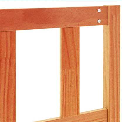 Testiera Marrone Cera 135 cm in Legno Massello di Pino - homemem39