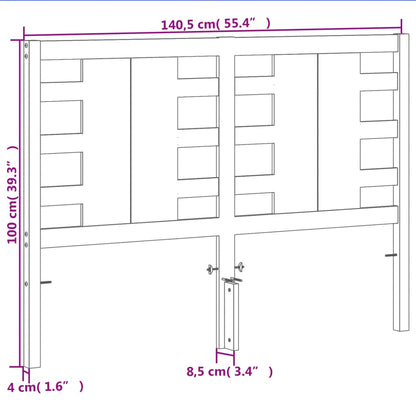 Testiera Marrone Cera 135 cm in Legno Massello di Pino - homemem39