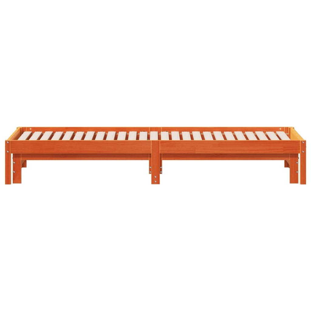 Divano con Letto Estraibile Marrone Cera 90x200cm Massello Pino | homemem39