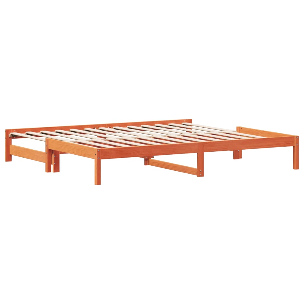 Divano con Letto Estraibile Marrone Cera 80x200cm Massello Pino | homemem39