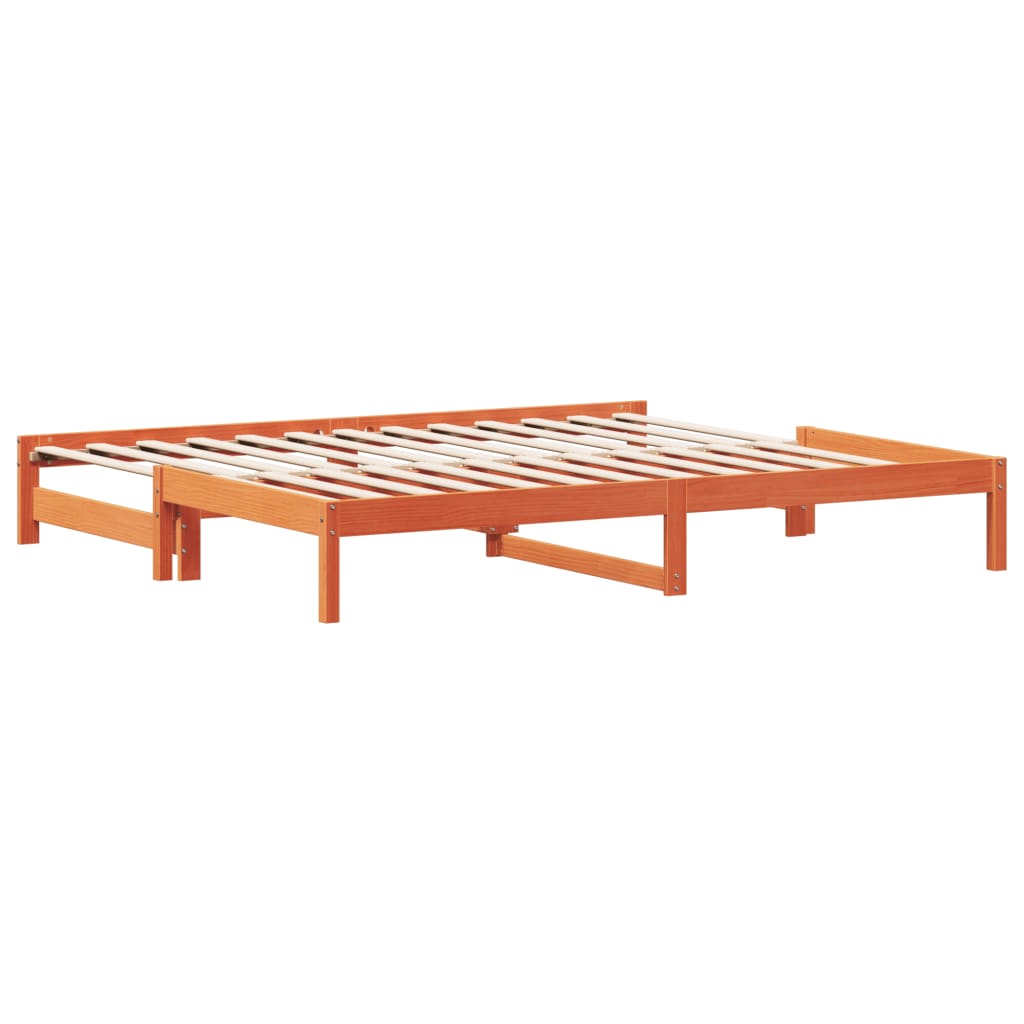 Divano con Letto Estraibile Marrone Cera 90x190cm Massello Pino | homemem39
