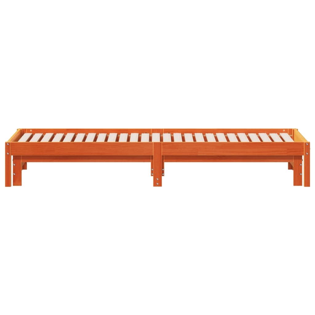 Divano con Letto Estraibile Marrone Cera 90x190cm Massello Pino | homemem39
