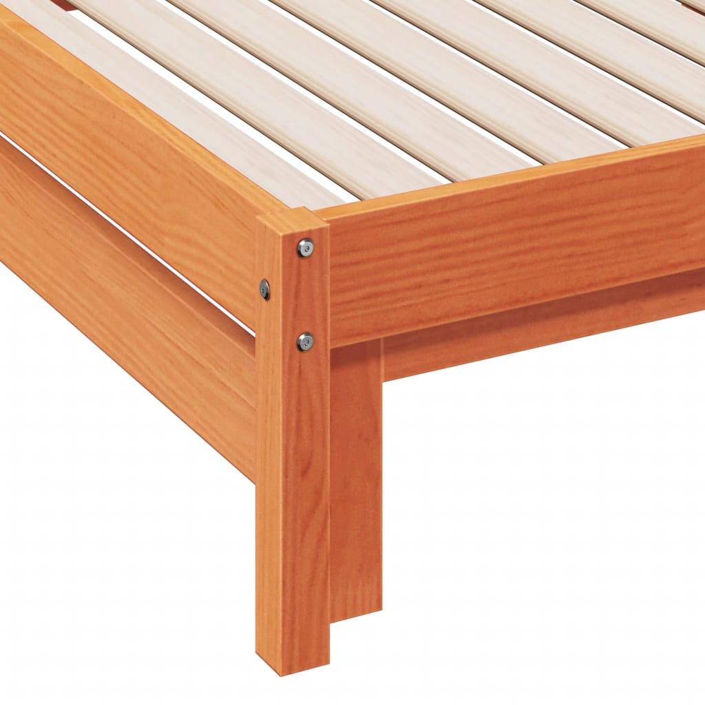 Divano con Letto Estraibile Marrone Cera 90x190cm Massello Pino | homemem39