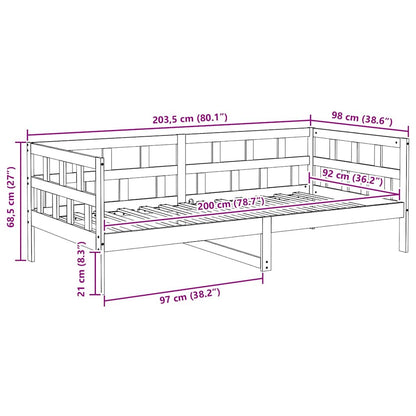 Dormeuse senza Materasso Marrone Cera 90x200 cm Legno di Pino | homemem39