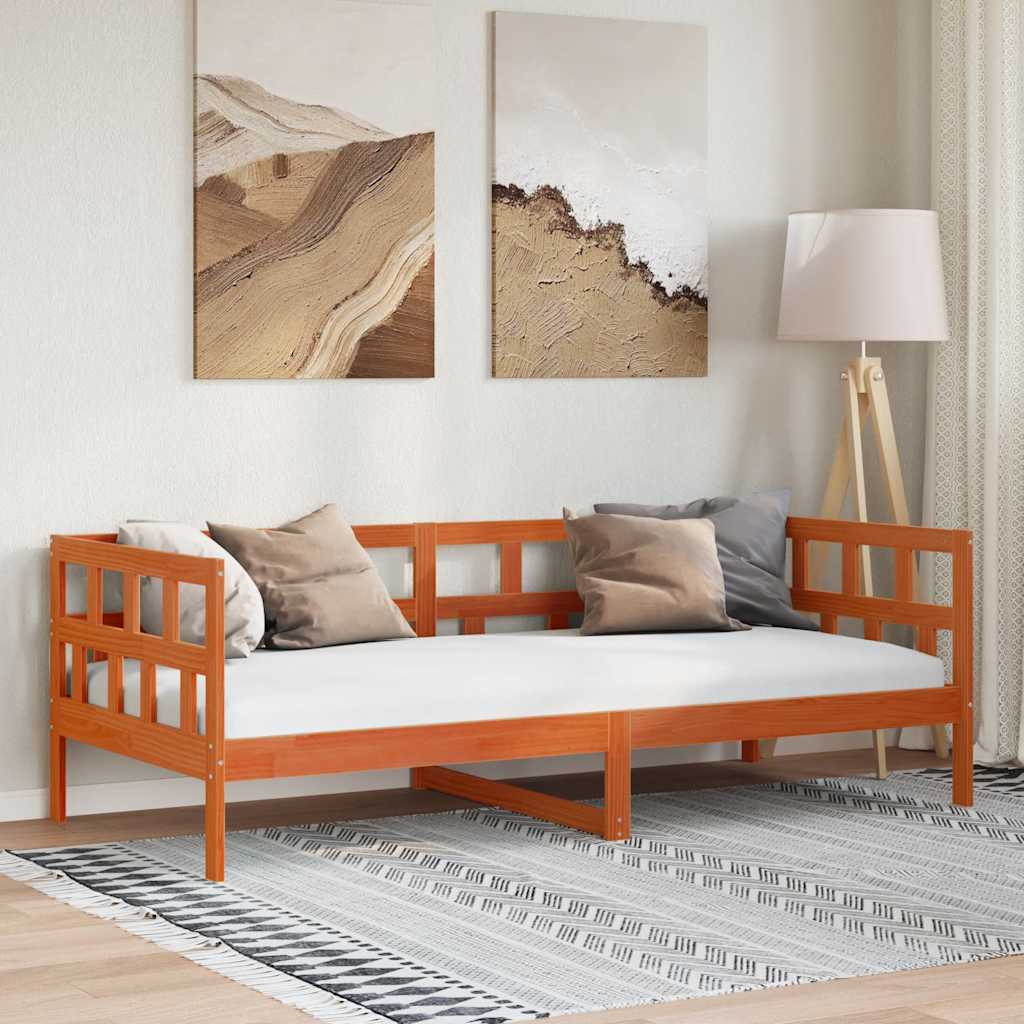Dormeuse senza Materasso Marrone Cera 90x200 cm Legno di Pino - homemem39