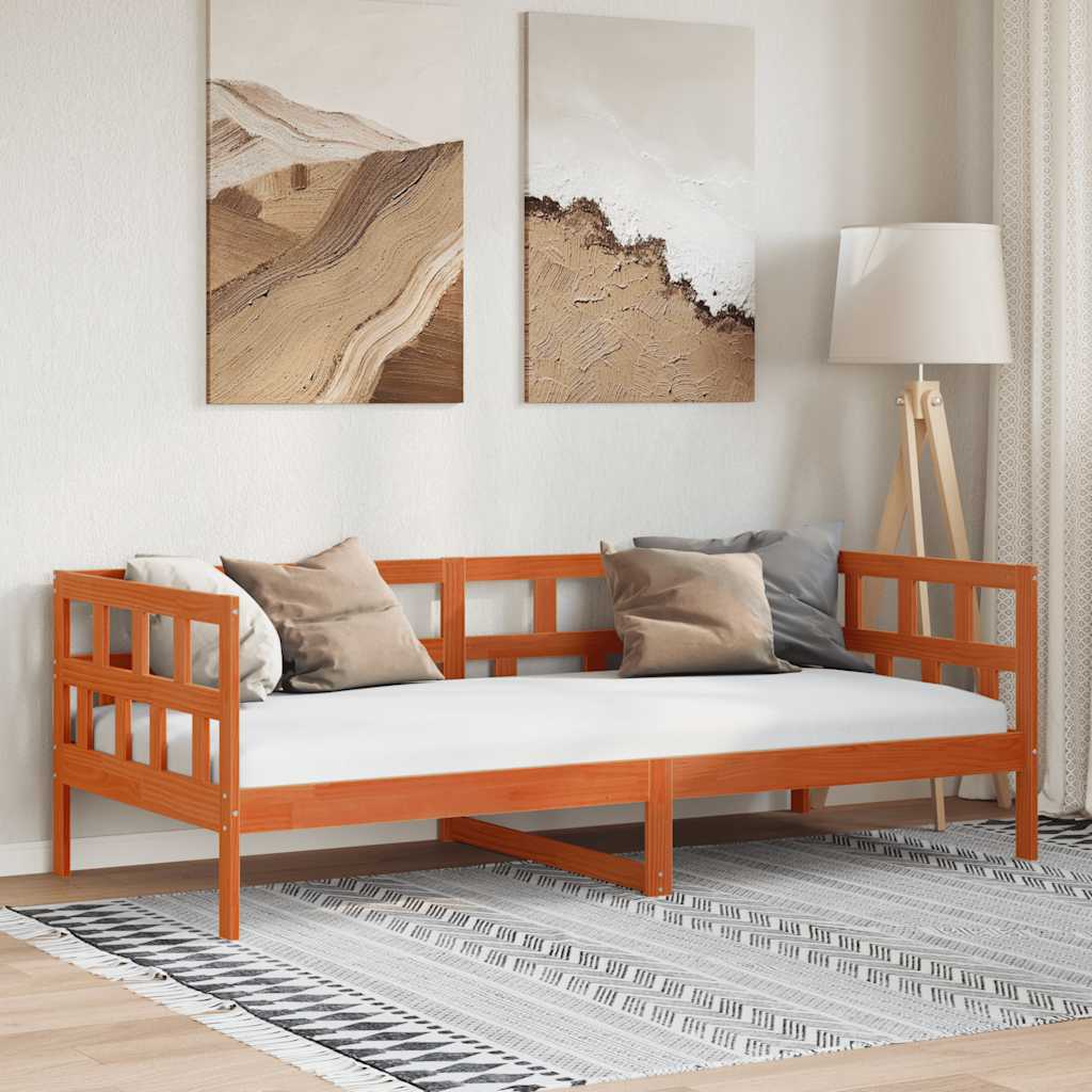 Dormeuse senza Materasso Marrone Cera 80x200 cm Legno di Pino - homemem39
