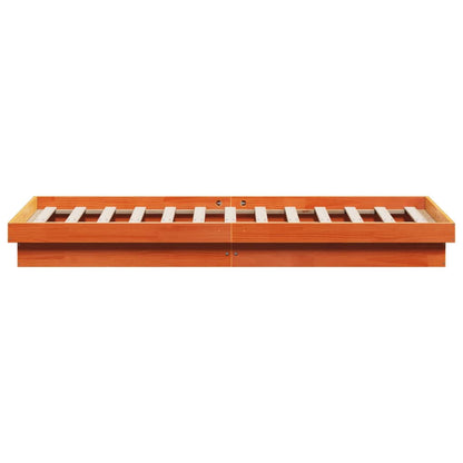 Giroletto Marrone Cera con LED 160x200 cm Legno Massello Pino | homemem39