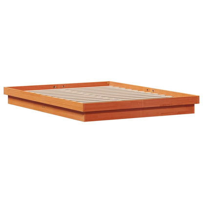 Giroletto Marrone Cera con LED 160x200 cm Legno Massello Pino - homemem39